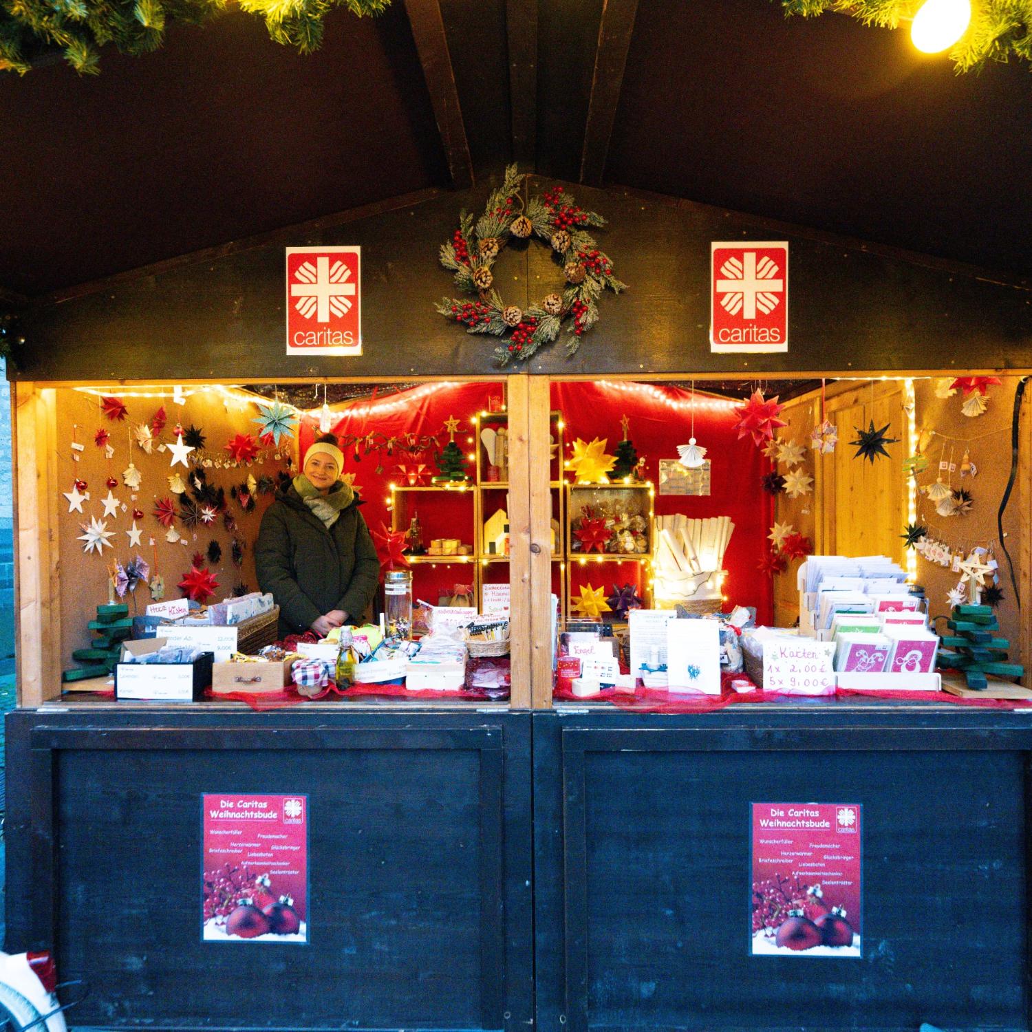Caritas Weihnachtsmarktstand