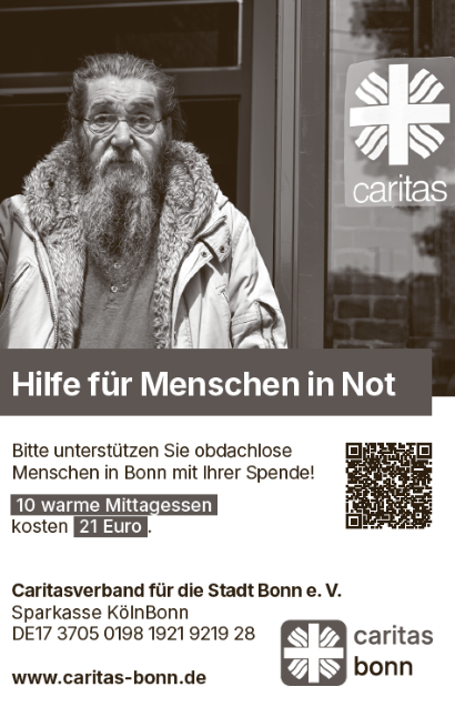 Freianzeige Wohnungslosenhilfe Caritas Bonn sw