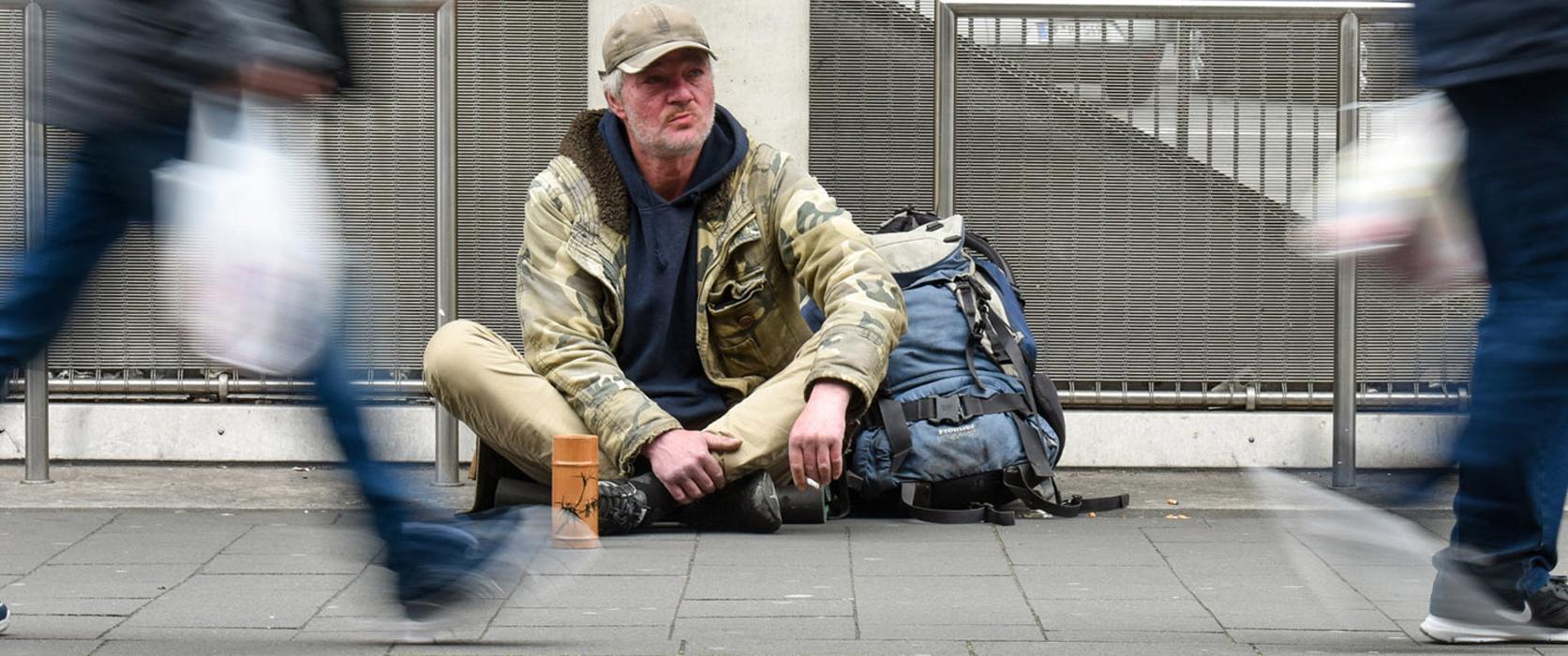 Hilfe für obdachlose Menschen